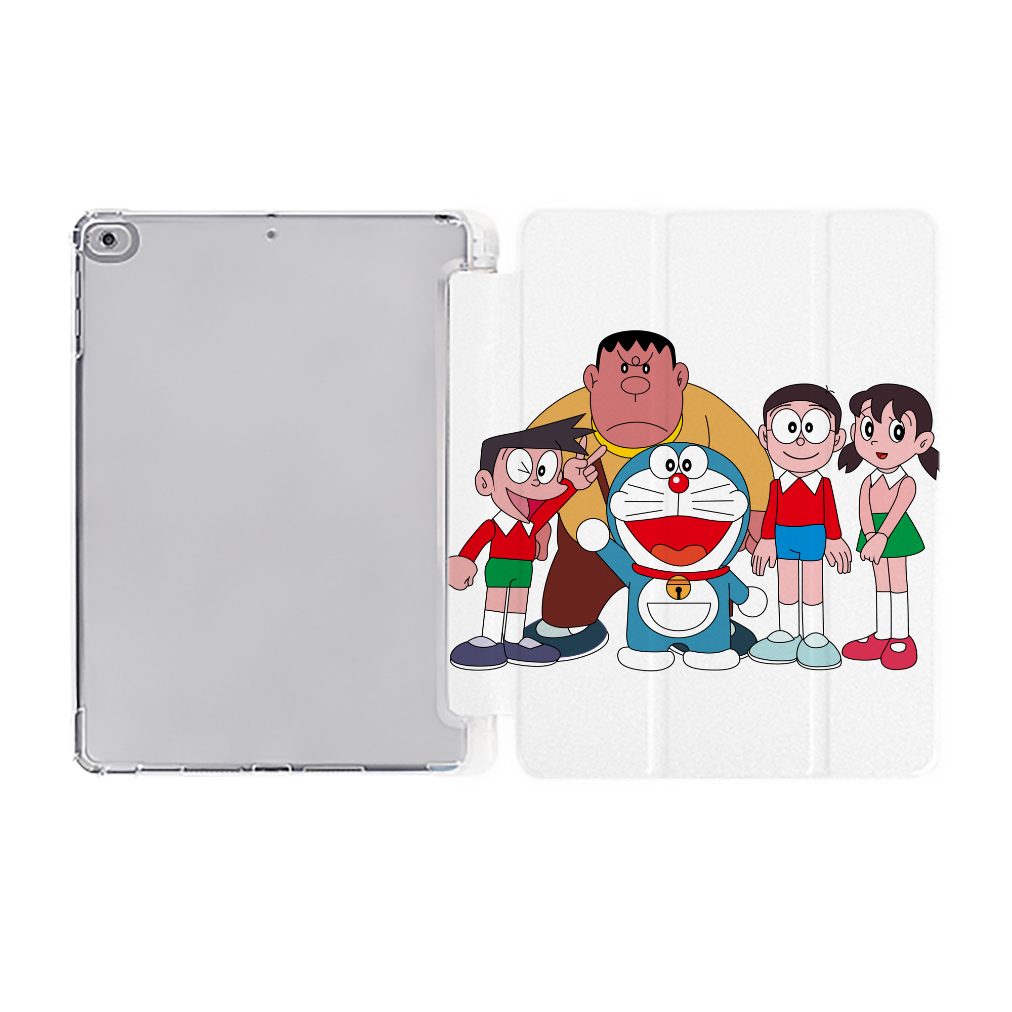 （画像用） ドラえもん 骨川 スネ夫 Doraemon Honekawa Suneo IPad ケース ペン収納付き 三つ折りスタンド PUレザー×シリコン 対応機種9.5/10.5/10.9インチ